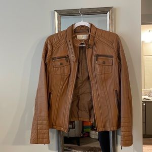 Michael Kors brown leather jacket